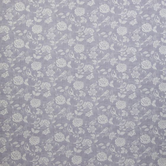 Bird Garden Print Curtain Fabric in Lavender