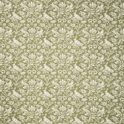 Heathland Curtain Fabric in Moss