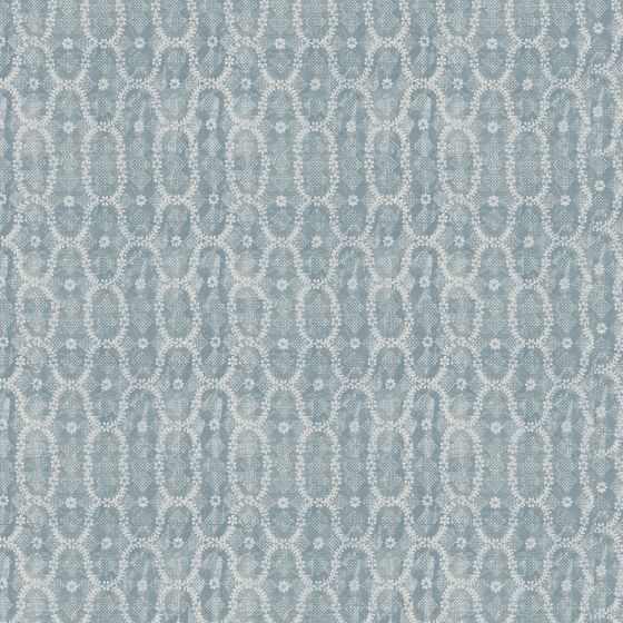 Chinon Curtain Fabric in Blue