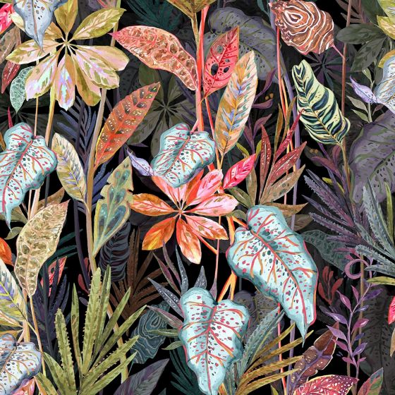 Kew Curtain Fabric in Onyx