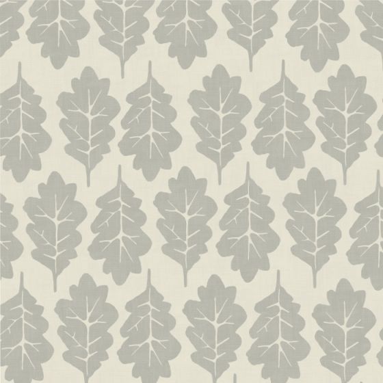 Oak Leaf Curtain Fabric in Flint