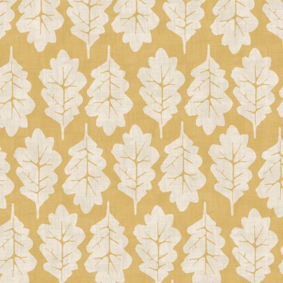 Oak Leaf Curtain Fabric in Sand