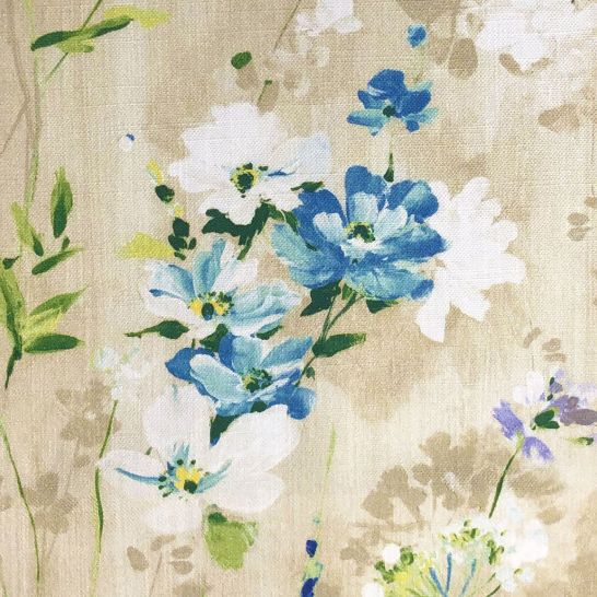Blossom Curtain Fabric in Plum