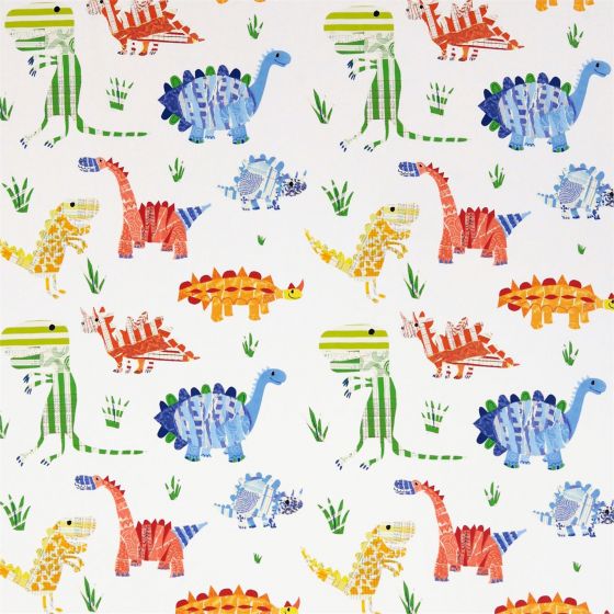 Jolly Jurassic Fabric in Ocean Khaki Natural