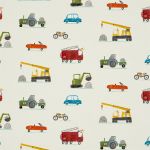 Just Keep Trucking in Tomato Marine Gecko by Harlequin Fabrics