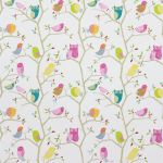What A Hoot in Pink Aquamarine Lime Natural by Harlequin Fabrics