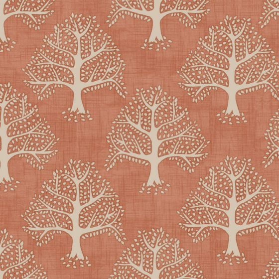 Great Oak Curtain Fabric in Paprika