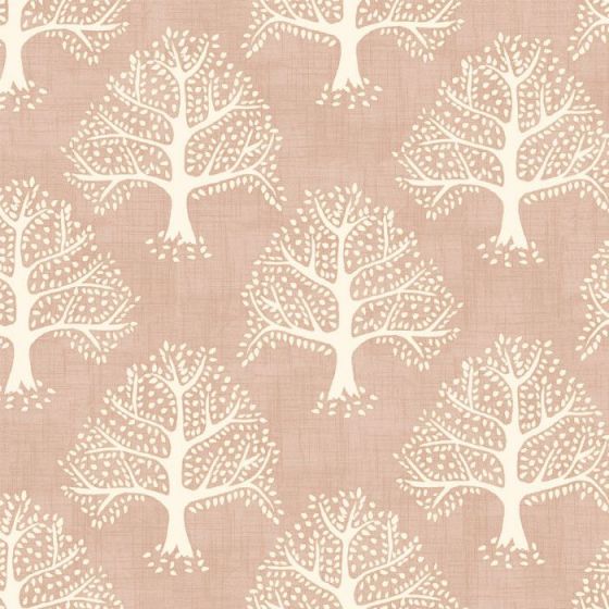 Great Oak Curtain Fabric in Rose