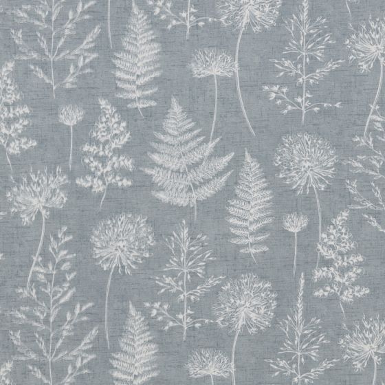 Chervil Curtain Fabric in Denim