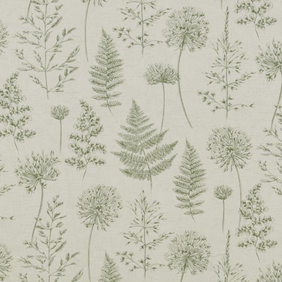 Chervil Curtain Fabric in Fern