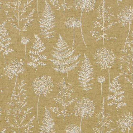 Chervil Curtain Fabric in Mustard