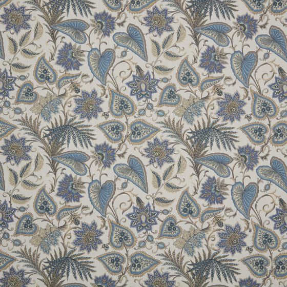 Silk Road Curtain Fabric in Sapphire