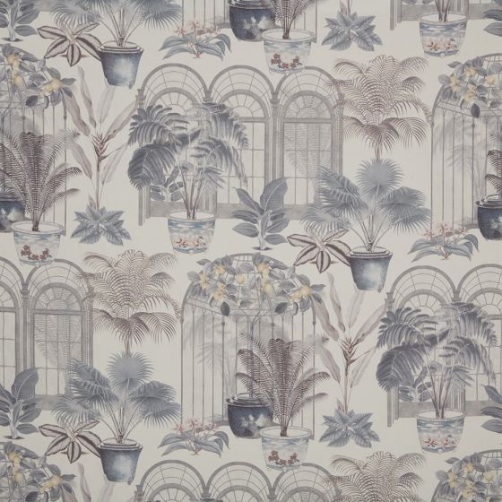 Victorian Glasshouse Curtain Fabric in Putty