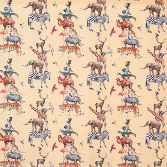 Animal Kingdom Curtain Fabric in Candyfloss