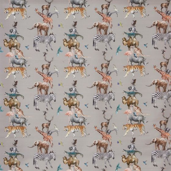 Animal Kingdom Curtain Fabric in Reef