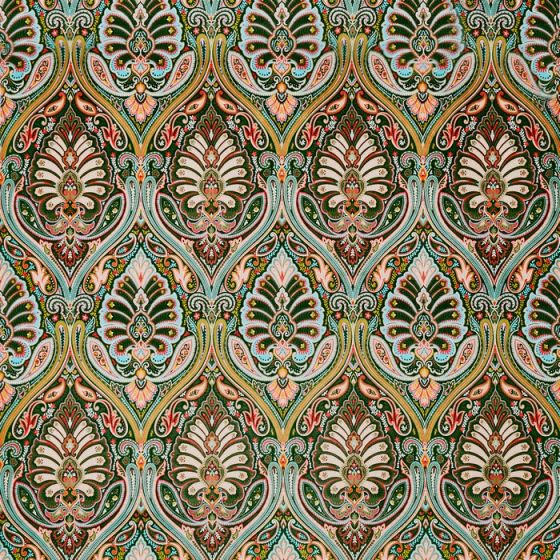 Antigua Curtain Fabric in Jade