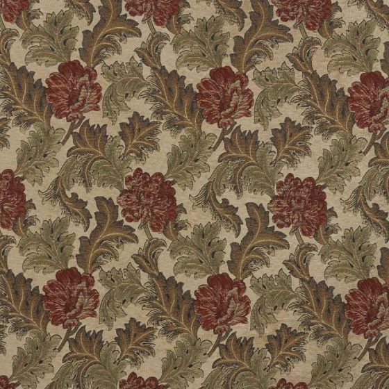 Harrington Curtain Fabric in Red Earth