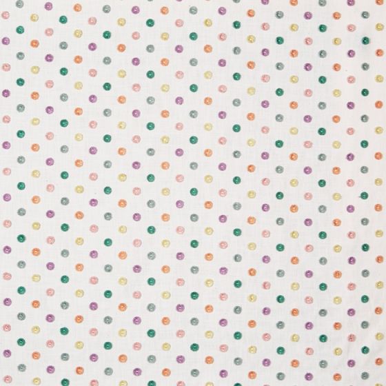 Pom Pom Curtain Fabric in Candyfloss