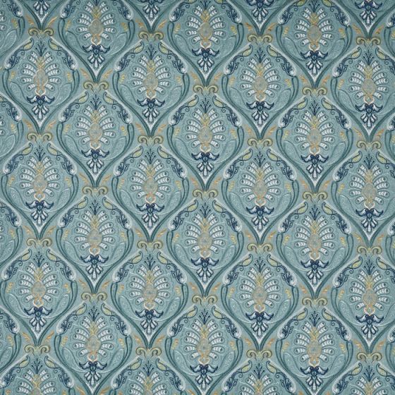 St Kitts Curtain Fabric in Lagoon