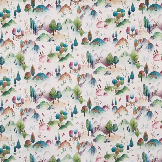 Woodland Walk Curtain Fabric in Candyfloss