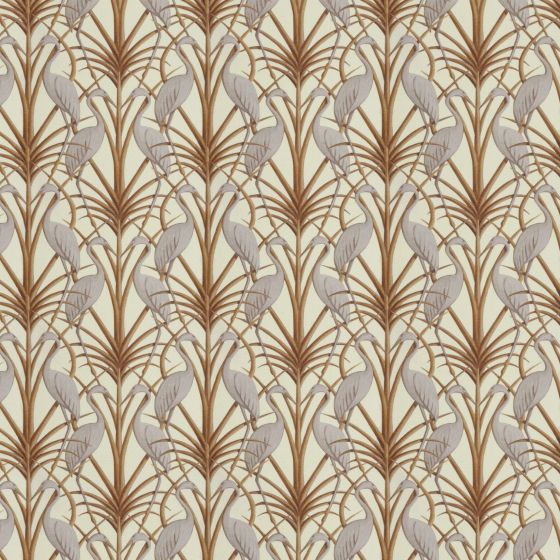 Nouveau Heron Curtain Fabric in Cream