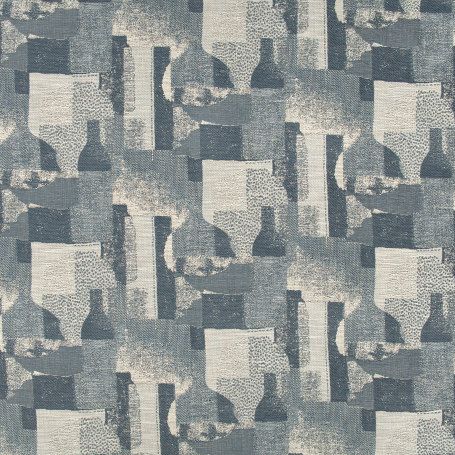 Still Life Curtain Fabric in Ink