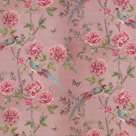 Vintage Chinoiserie Blossom Curtain Fabric in Blossom
