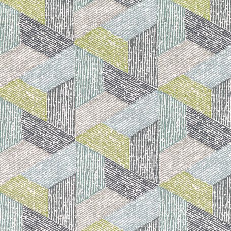 Escher Multi Curtain Fabric in Lovage