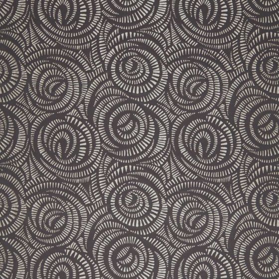 Fractal Curtain Fabric in Charcoal