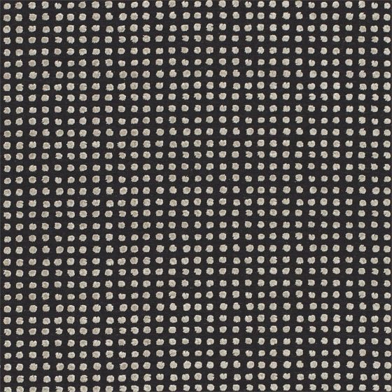Polka Curtain Fabric in Pebble Charcoal