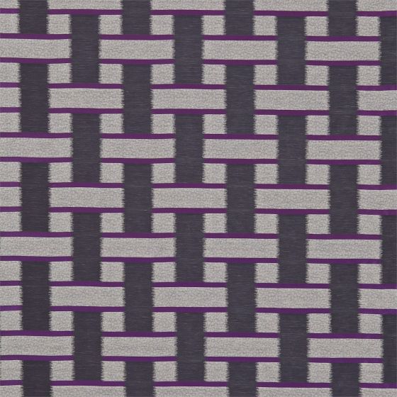 Saki Curtain Fabric in Magenta Grape