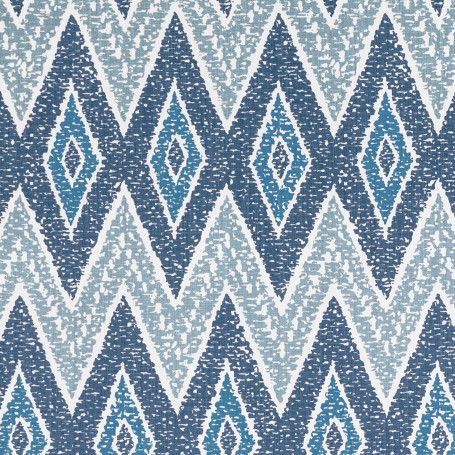 Sarouk Curtain Fabric in Blue