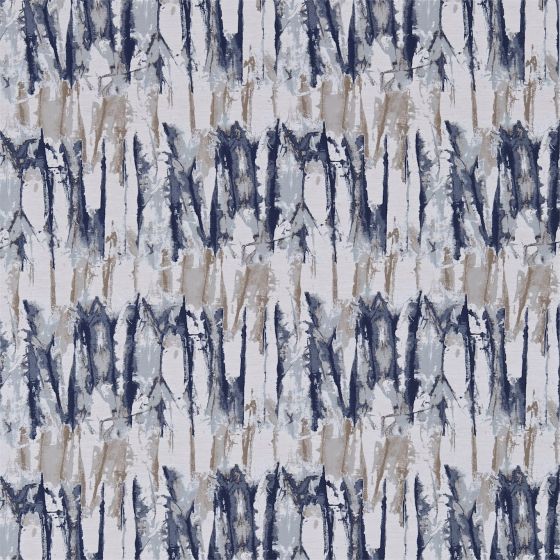 Takara Curtain Fabric in Indigo Denim