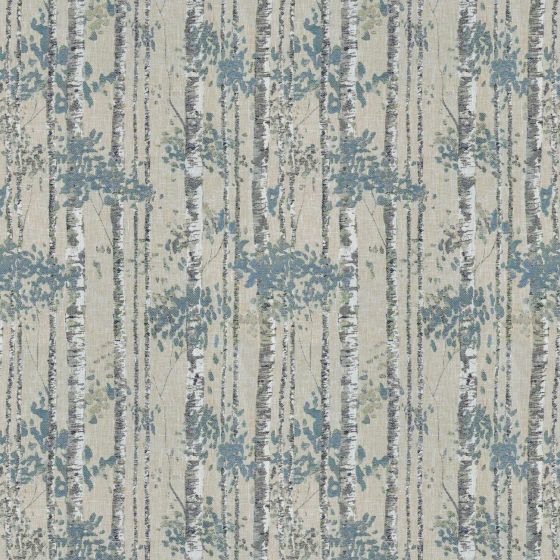 Birch Curtain Fabric in Indigo