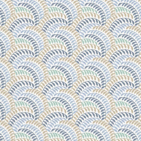 Cavallo Curtain Fabric in Blue