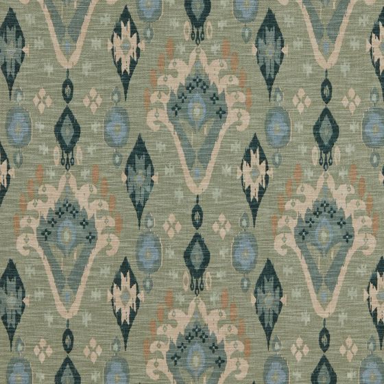 Boho Curtain Fabric in Sage