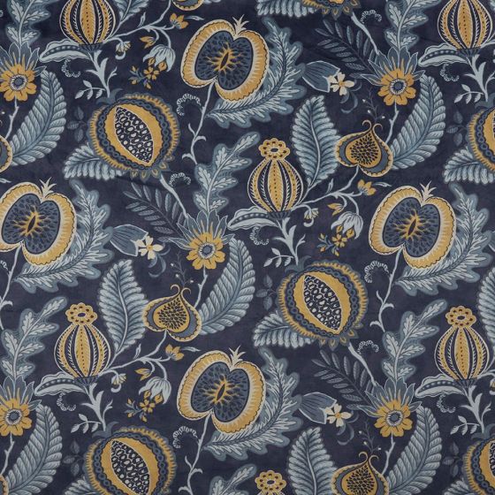 Cantaloupe Curtain Fabric in Navy