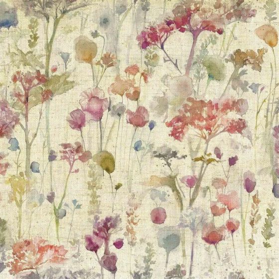Ilinizas Curtain Fabric in Poppy Natural