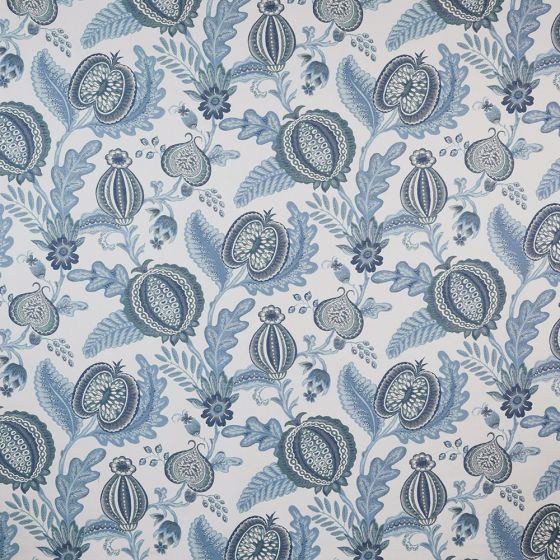 Winter Pod Curtain Fabric in Delft