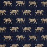 Leopard Panama in Indigo by Fryetts Fabrics