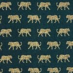 Leopard Panama in Teal by Fryetts Fabrics