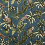 Monkey in Teal by Fryetts Fabrics