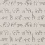 Prairie Animals in Anthracite by iLiv Fabrics