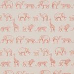 Prairie Animals in Clementine by iLiv Fabrics