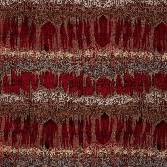Inca Curtain Fabric in Burnt Orange