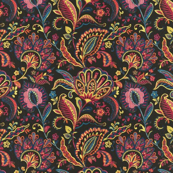 Jasmine Curtain Fabric in Sangria