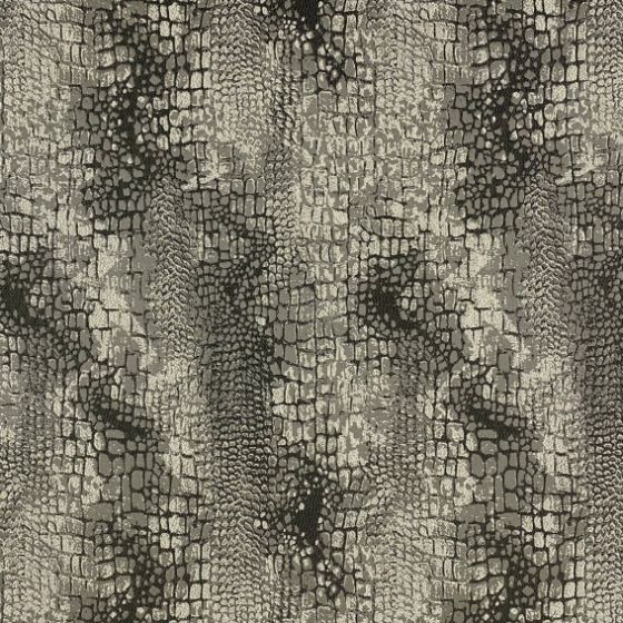 Serpentine Curtain Fabric in Charcoal