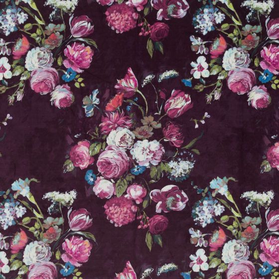 Danbury Curtain Fabric in Aubergine