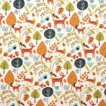 Scandi Woodland in Burnt Orange by Fryetts Fabrics