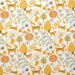 Scandi Woodland in Ochre by Fryetts Fabrics